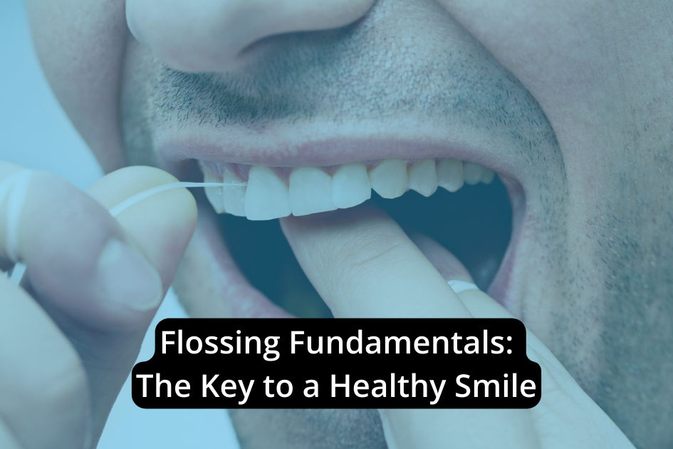Person flossing their teeth, emphasizing dental health.
